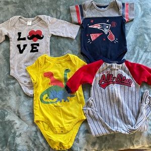 4 piece onesie bundle. Baby boy. Various sizes.